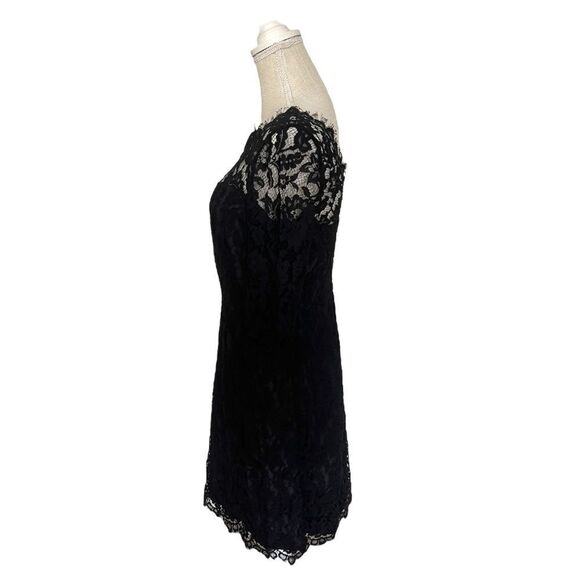 Milly Stella Lace Fit & Flare Little Black Dress Size 8 - Picture 7 of 15